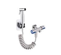 PJVPEJOD toilet bidet sprayer kit jet spray for toilet portable toilet attachment sprayer bidet sprayer kit for toilet ABS 2m Hose Double Control Angle Valve For Sink,brushed(Brushed)