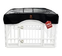 PJYuCien Dog Playpen Mesh Top Cover, Fits 36 Inch 4 Panels Regular Square Plastic Exercise Pet Pen, Adhesive Tape Connections, Black (Note: Cover Only, Fence Not Included)