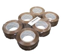 Pk 6 Buff BOPP Tape 48mm 150m 45mu TBP4815045