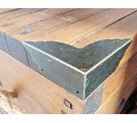 Pk of 4 Large Metal case Corners Antique Bronze Finish 70mm Over Straight D035