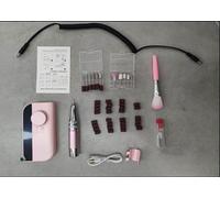 PKBD 45000RPM Professional Portable Nail Drill Machine for Gel Nails, Rechargeable Electric Nail Files Set with 11 bits and LCD Display, Pink