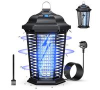 PKBD Electric Fly Zapper Indoor Outdoor, 20W Hangable Bug Zapper with 4000V & Auto Light Sensor, Rainproof Insect Mosquito Killer Lamp for Kitchen Patio Backyard Garden, 3m Power Cord
