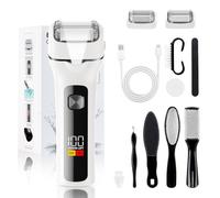 PKBD Electric Foot File for Hard Skin Remover, 2 Replaceable Grinding Heads & 14Pcs Pedicure Sets, Painless Callus & Dead Skin Remover, Rechargeable Waterproof Foot Care Exfoliator for Home Pedicure