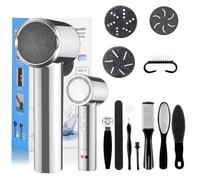PKBD Electric Foot File for Hard Skin Remover Pedicure Sets for Feet Kit Callus Remover,Super Powerful Motor, Water Proof, Magnetic Storage, Additional Pedicure Accessories Silvery