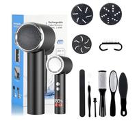 PKBD Electric Foot File for Hard Skin Remover,Pedicure Sets for Feet with 14 Accessories, Rechargeable Waterproof Electric Foot File with 3 Different Rooler Heads-Black