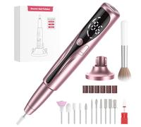 PKBD Professional Portable Nail Drill Machine for Acrylic and Gel Nails, Rechargeable Electric Nail Files Set with 11 Bits,Rose Gold