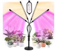 PKBD Grow Lights for Indoor Plants, 100 LEDs 4 Heads Full Spectrum Led Grow Light for Seedlings with 10 Dimming Level & 3 Lighting Modes, Grow Light Indoor with Auto Timer and Height-Adjustable Stand