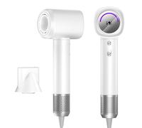 PKBD Hair Dryer, 200 Million Negative Ionic Hairdryer, 110, 000 RPM High Speed Brushless Motor Blow Dryer for Fast Drying, Low Noise Hairdryers with LED Display for Home and Travel，White