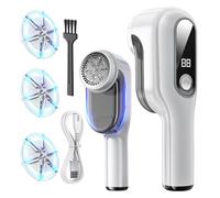 PKBD Large Size Electric Charging Fabric Shaver and Lint Remover with 3 Free Extra Blades, Large Capacity Scrap Storage, Quickly and Effectively Remove Fluff, Lint, and Bobbles