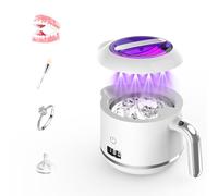 PKBD Retainer Cleaner,Kettle ultrasonic Cleaner for Denture, Aligner, Mouth Guard, 42KHz Ultrasonic Retainer Cleaner Machine with UV,White