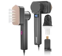 PKBD Travel Steamer for Clothes, 110-240V Wide Voltage, 2 In 1 Portable 1000W Steam Iron Handheld, 5 Dry TEMP & 2 Steam Modes, Ceramic Heated Panel, Small Garment Steamer for Global Travel & Home