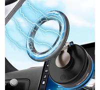 PKBD Vacuum Magnetic Phone Holder for Car,360° Adjustable&Retractabl Strong Magnet Phone Stand for iPhone16/15/14 & Samsung,Smooth Surface, Windscreens,Black