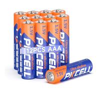 PKCELL AAA Batteries, Pack of 12 Alkaline Batteries, 1.5 V LR03 Batteries, Leak-proof Design, 10 Year Storage, Disposable Batteries for Keyboards, Watches, Toys, Remote Controls