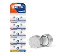 PKCELL AG5/LR754 Batteries (10-Pack), 1.5V AIkaline Button Battery - Mercury-Free, 66mAh Coin Battery for Low-Power Devices - Hearing Aids, Car Remotes, Toys & LED Lights