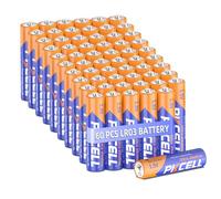 PKCELL batteries AAA, 1.5V high performance disposable battery LR03 alkaline battery for keyboards mice remote controls, (10-year shelf life) X 60 count