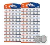 PKCELL LR1130 AG10 Batteries, Button Cells, Alkaline 1.5 V Button Battery for Audiobooks, Watches, Toys, Pack of 100