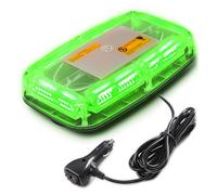 PKINGLAKE 72 LED Roof Top Emergency Strobe Beacon Light 12-24V High Visibility Safety Warning Mini LED Strobe Light Bar with Magnet Base for Snowplow Firefighter Police Truck Vehicle (Green)