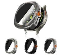 PKMH [3 Pcs] Samsung Galaxy Watch 7 40mm Case With [Anti-Privacy Protection] Screen Protector.Full Edge All Around Anti-Scratch Frame Cover,Transforms From Galaxy Watch 7 to Watch 7 Ultra Apperarance