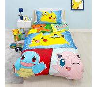 Pokemon Single Duvet Kids Blue Bedding Set Pikachu Quilt Cover Retro Reversible