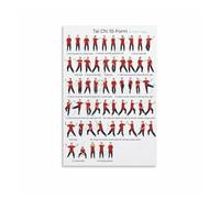 PKNVKZIDK 10 Form Tai Chi Sequence Metal Sign Chinese Wushu Movement Chart Traditional Kung Fu Educational Wall-Art for Home Office Gym (8 X 12 in)