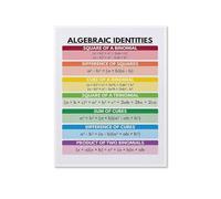PKNVKZIDK Algebraic Equations Poster Math Formula Chart Educational Wall-Art for Algebra 1 Algebra 2 Classroom Decor Homeschool Math Reference Guide Unframed,12X18inch(30X45cm)