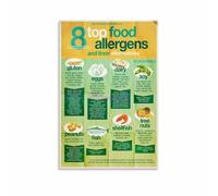 PKNVKZIDK Allergy Friendly Guide Poster - Complete Food Allergen Checklist for Home Decor & Kitchen Safety Unframed,12x18inch(30x45cm)