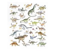 PKNVKZIDK Alphabet Animals Nursery Poster - ABC Learning Print with Playful Dinosaur Illustrations for Toddlers | Educational Wall Art for Playroom & Bedroom Unframed,16x24inch(40x60cm)