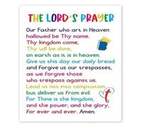PKNVKZIDK Bible Study Poster The Lords Prayer Scripture Wall-Art Our Father Print for Christian Classroom Home Office Devotional Decor Unframed,08x12inch(20x30cm)