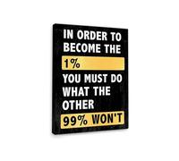 PKNVKZIDK Elite Mindset Wall-Art - “Join the 1%” Bold Black Yellow Print for Hustlers, Office, Weight Room and Study Zone Unframed,16x24inch(40x60cm)