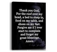 PKNVKZIDK Grateful Heart Christian Canvas Print - Thank God Scripture Wall Art for Home, Office, or as an Uplifting Gift of Faith Framed,16x24inch(40x60cm)
