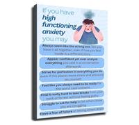 PKNVKZIDK If You Have High Functioning Anxiety You May Relate Canvas Poster Print Wall-Art For Office Living Room Decor(Framed,08x12inch(20x30cm))