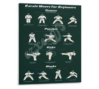 PKNVKZIDK Karate Training Poster Basic Moves and Techniques Guide for Beginners Home Dojo Martial Arts Studio Canvas Art Unframed,12x18inch(30x45cm)