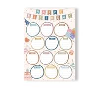 PKNVKZIDK Modern Boho Birthday Display for Classroom - Confetti Wall Chart to Celebrate & Brighten Your Room, Teacher Resource for Elementary, Middle School Unframed,08x12inch(20x30cm)