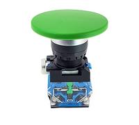 PKNVKZIDK Momentary Big 60mm Mushroom Cap Push Button Switch Self Reset No Lock Round 1NO1NC Button Silver 22mm LA38-11M/60(Green,Self Reset Type) PKNVKZIDK