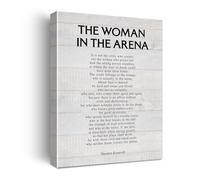 PKNVKZIDK Motivational Quote Canvas - The Woman in the Arena for Office Decor, Uplifting Wall-Art for Women, Feminist Entrepreneur Gift Framed,08x12inch(20x30cm)