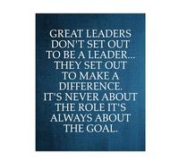 PKNVKZIDK Motivational Wall Art: “Great Leaders Set Out to Make a Difference” - Inspirational Quote Print for Home, Office, School Decor Framed,12x18inch(30x45cm)