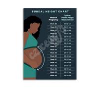 PKNVKZIDK OB GYN Fundal Height Chart Poster Pregnancy Measurement Guide Educational Wall-Art Canvas Painting for Clinic Decor and Antenatal Care Gift Idea Framed,08x12inch(20x30cm)