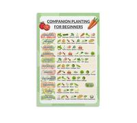 PKNVKZIDK Organic Gardening Poster, Companion Planting & Crop Rotation Guide, Natural Pest Control Chart for Vegetable Patch, Balcony, Urban Farm Decor(Unframed,12x18inch(30x45cm))