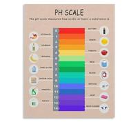 PKNVKZIDK PH Scale Vintage Science Chart Laboratory Educational Poster Classroom Office Wall Decor Metal Tin Sign 8 X 12 inch
