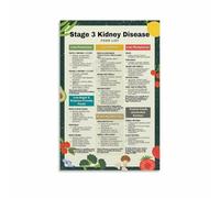 PKNVKZIDK Renal Diet Guide - Stage 3 CKD Food List with What to Eat and Avoid - Kidney Friendly Health Chart for Daily Meal Planning - Wall Decor Framed,16x24inch(40x60cm)