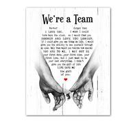 PKNVKZIDK Romantic Couples Wall Decor - We‘re A Team Wedding Vows Print, Inspirational Marriage Quote Art for Bedroom, Husband Wife, Home Decor Unframed,16x24inch(40x60cm)