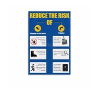 PKNVKZIDK Safety Awareness Poster, Prevent Slips Trips Falls Tips, Wall Art Picture for Office Decor and Home Bedroom Living Room Framed,08x12inch(20x30cm)