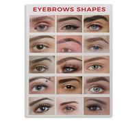 PKNVKZIDK Salon Eyebrow Mapping Art Print Brow Shape Chart and Guide Canvas Wall Decor Essential Framed,08x12inch(20x30cm)