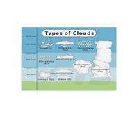 PKNVKZIDK Sky Cloud Atlas Poster Different Types of Cloud Formations Canvas Print Modern Wall-Art for Living Room Office Decor Gift(Unframed,16x24inch(40x60cm))