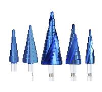 PKNVKZIDK Step Drill Bit HSS 4-12 4-20 4-32mm Blue Coated Step Cone Drill Hex Shank Step Drill Bit 1Pcs(3pcs Sprial) PKNVKZIDK