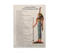 PKNVKZIDK The 42 Laws Of Maat Ancient Egyptian Poster Wall Art Print For Study Decor And Office Library Inspiration Unframed,12x18inch(30x45cm)