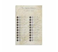 PKNVKZIDK The Ogham Alphabet Poster, Complete Chart of Celtic Tree Letters, Educational Canvas Wall Art for Home, School, or Office Decor Framed,08x12inch(20x30cm)