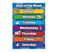PKNVKZIDK Today's Weather & Days of the W hart - Laminated Double-Sided Teaching Poster for Teachers, Classroom Calendar Circle Time, Preschool Learning(Unframed,08x12inch(20x30cm))