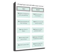 PKNVKZIDK Toddler Behavior Chart 10 Tips for Tantrums Parenting Poster for Discipline Nursery Preschool Decor(Framed,16x24inch(40x60cm))