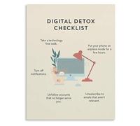 PKNVKZIDK Unplug Create Focus Digital Detox Canvas Wall-Art for Home Office Study Room Decor Unframed,12x18inch(30x45cm)
